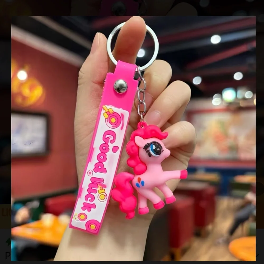 My Little Pony Pinkie Pie Bag Charm Keychain Cute Purse Charm Keychain accessory